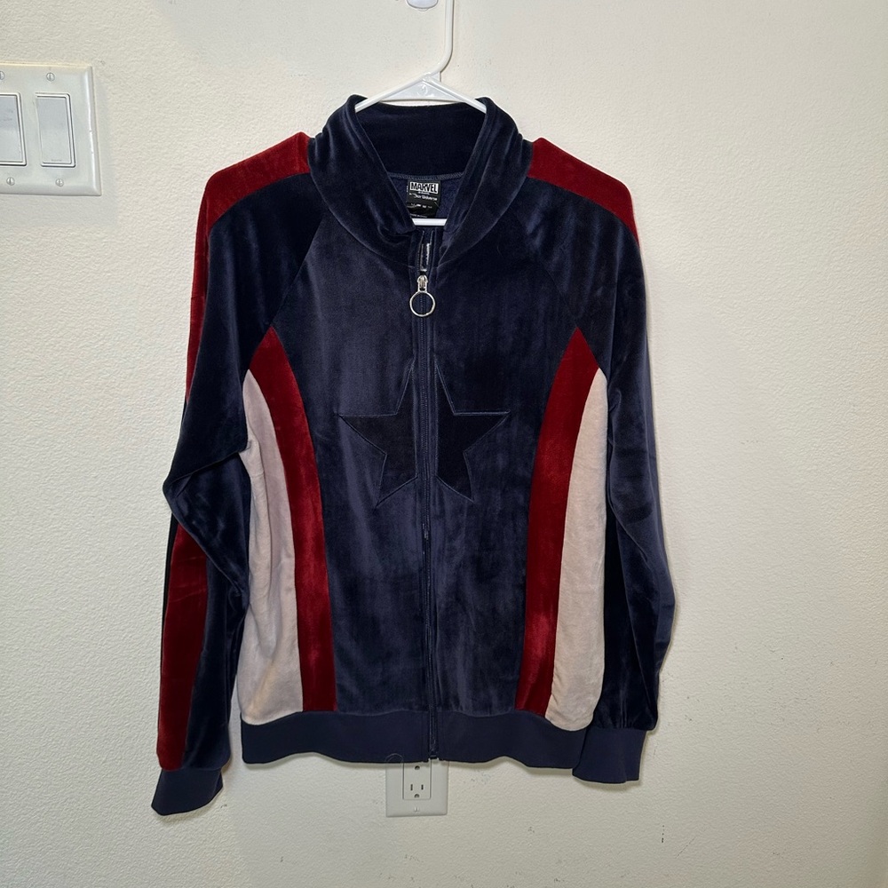NWT Her Universe Marvel Captain America Embroidered Unisex Track Jacket - Picture 1 of 11